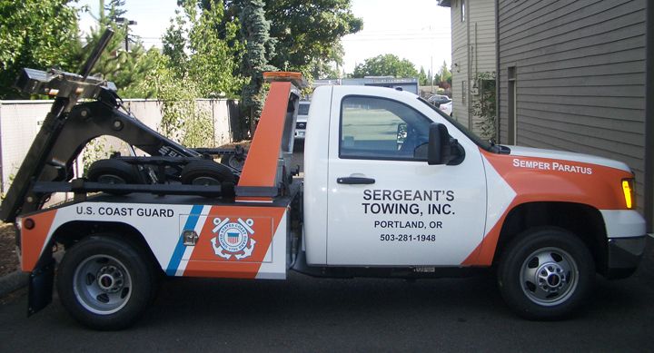 Sergeants Towing Coast Guard Tow Truck full color digital Print vehicle graphics