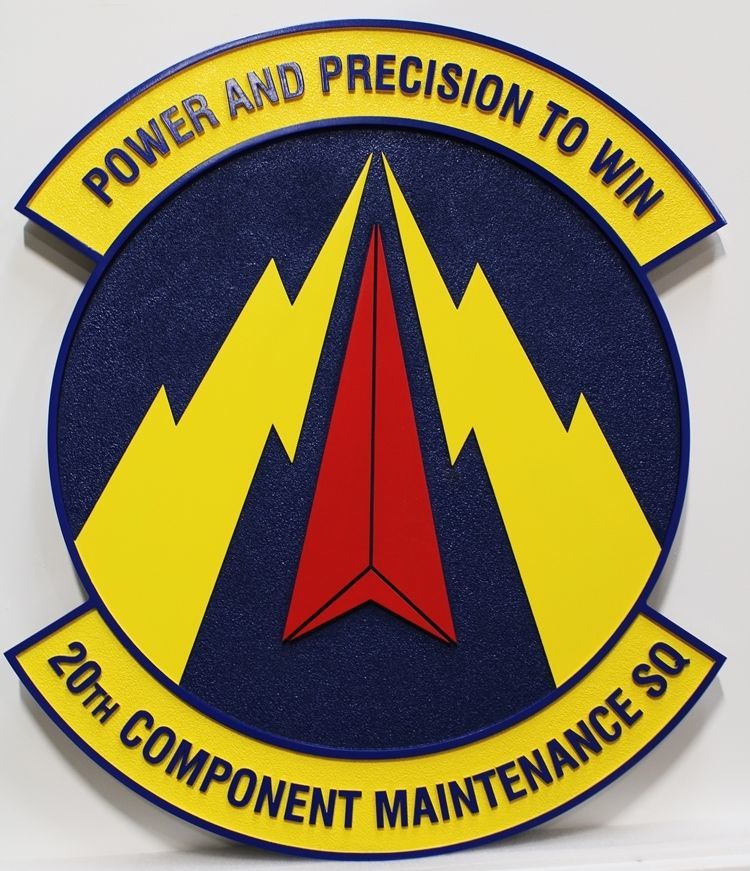 LP-7169 - Carved 2.5-D HDU Plaque of the Crest of the 29th Component Maintenance Squadron