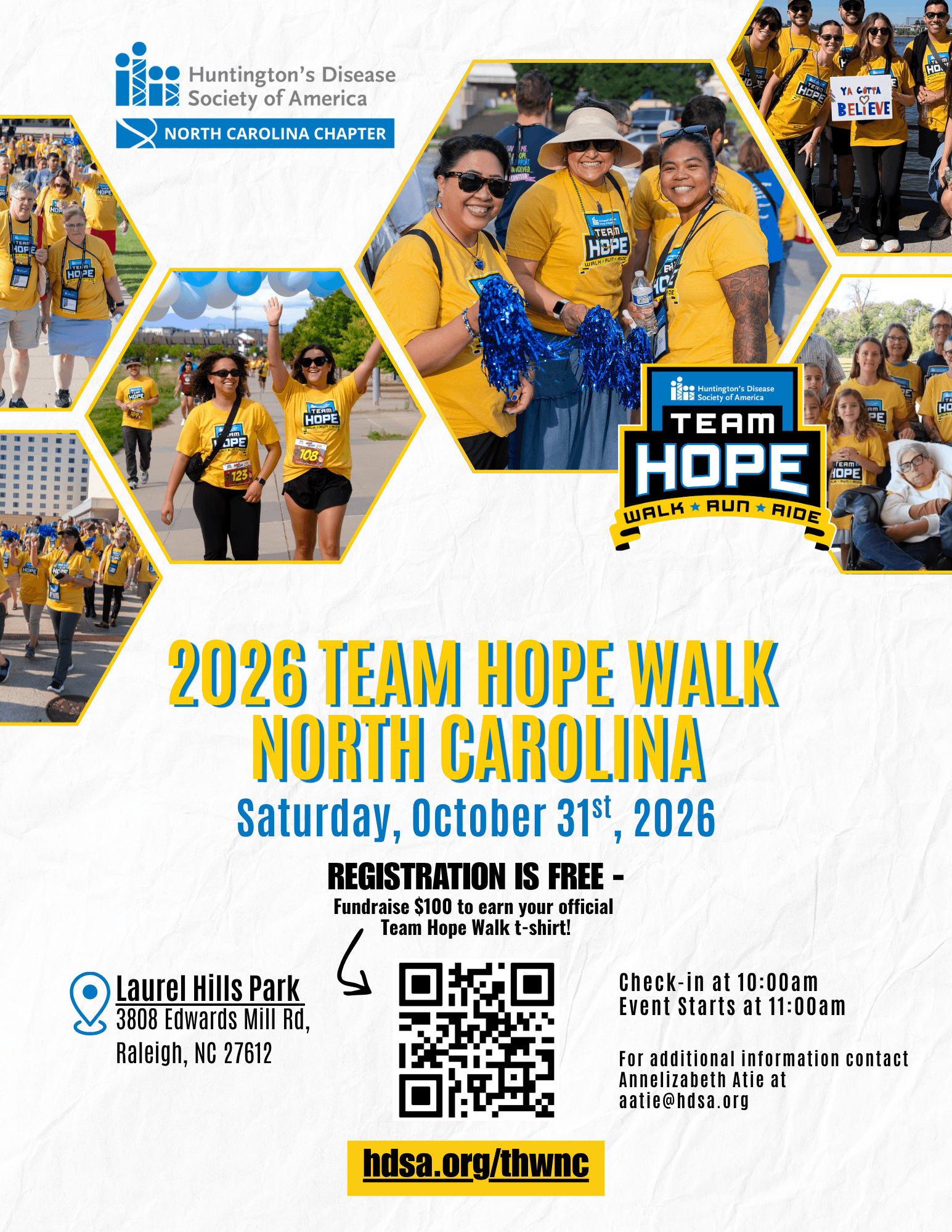 2026 HDSA Team Hope Walk in North Carolina