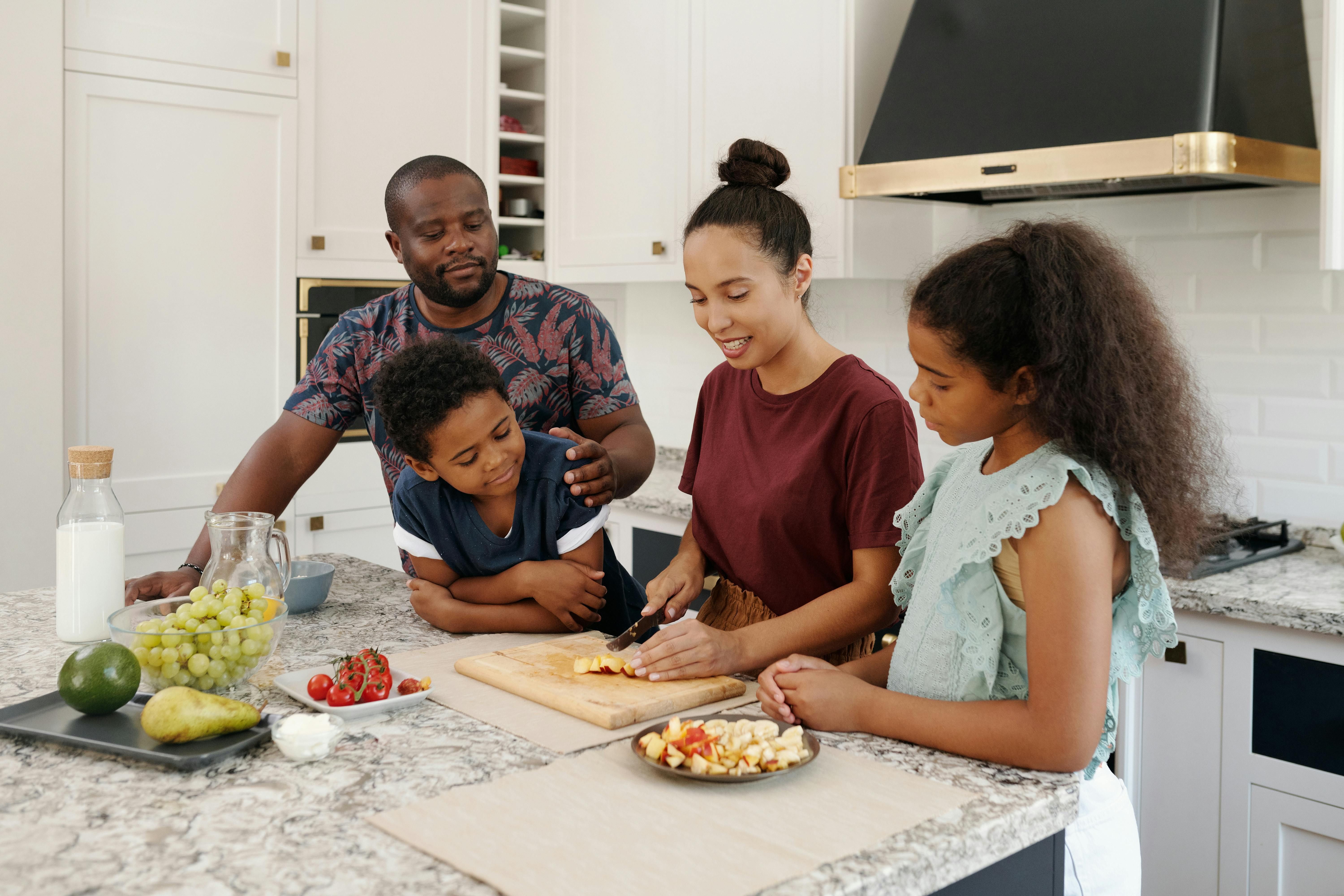 family around kitchen table