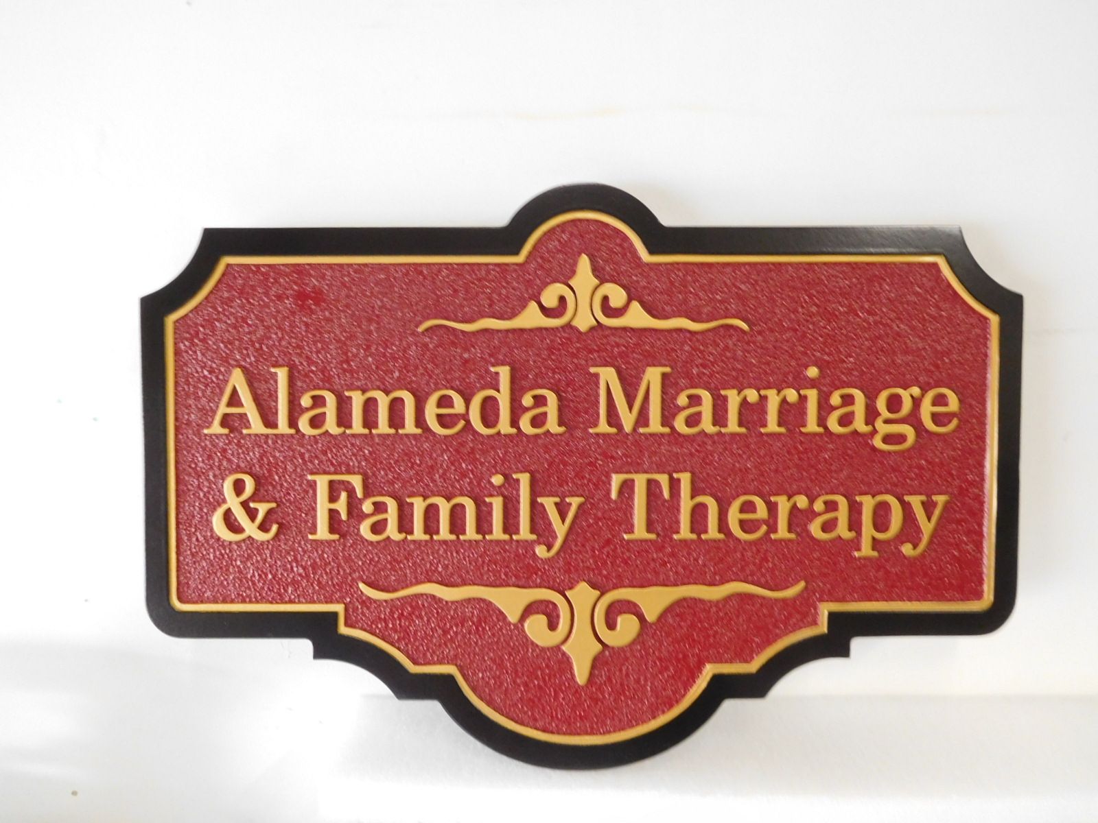 B11251 - Carved HDU Plaque for Marriage and Family Therapy Office.