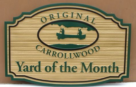 M1921- Sandblasted Faux Wood HDU Sign for the Yard of the Month 