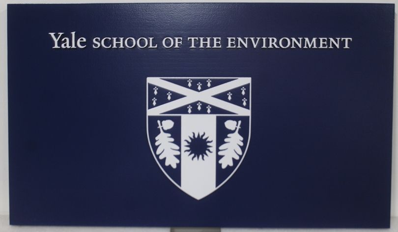 FA15549-  Engraved HDU Sign for the Yale School of the Environment, with University Seal as Artwork