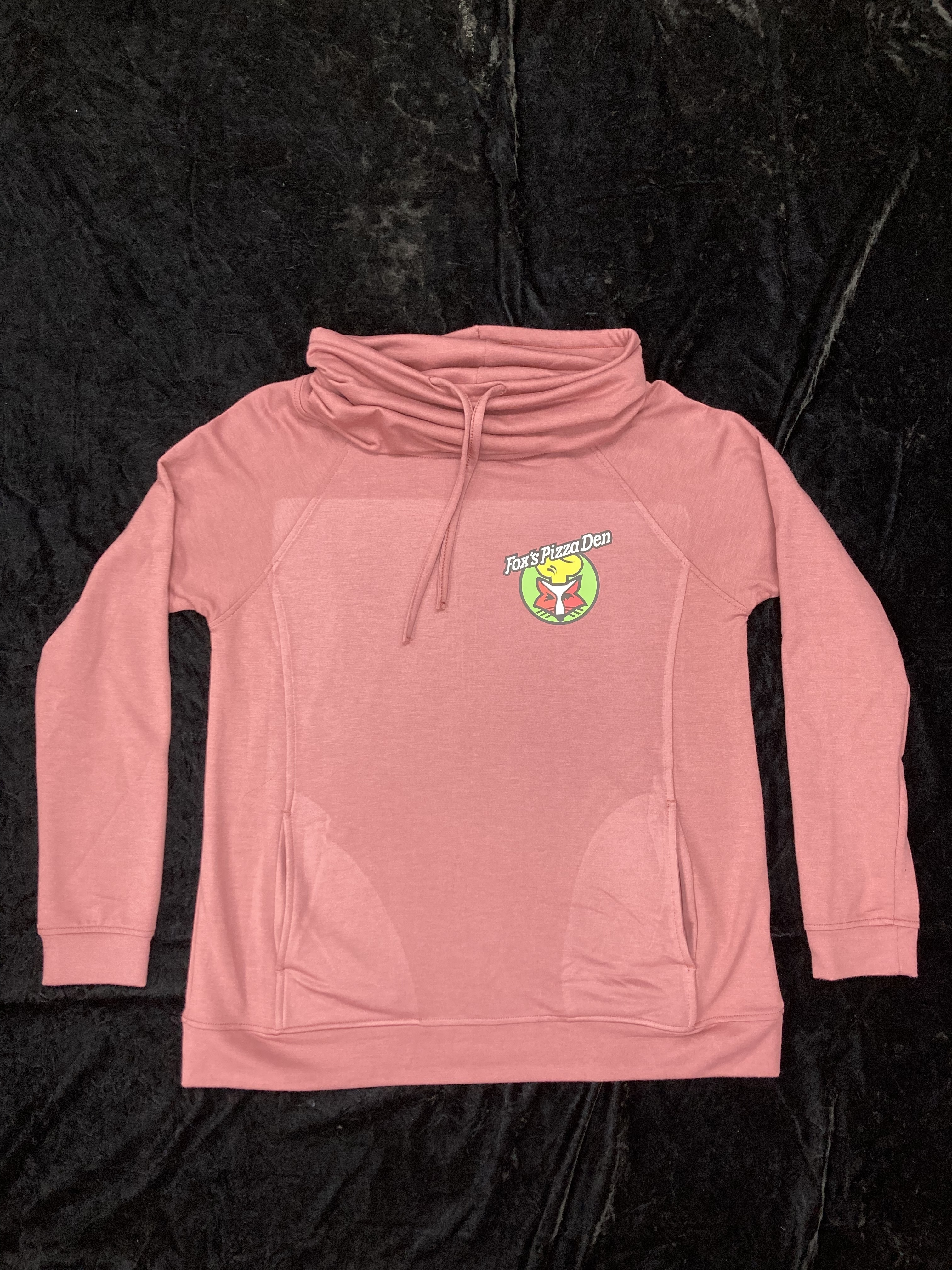 SALE Fox's Logo - LADIES Large Mauve Cowl-Neck Hoodie