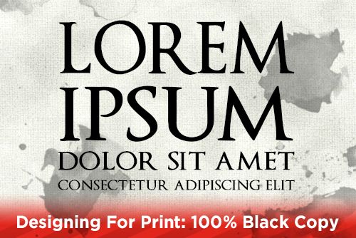 Designing For Print: 100% Black Copy