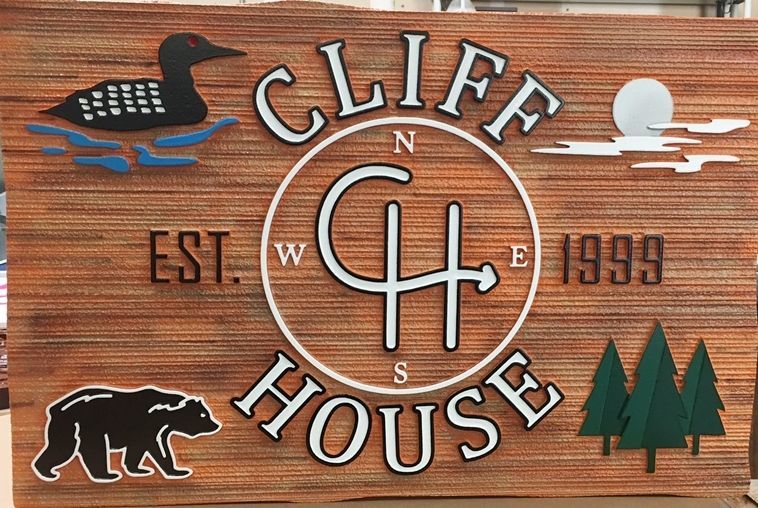 M1926 - Sandblasted  Faux Wood HDU Sign for the Cliff House