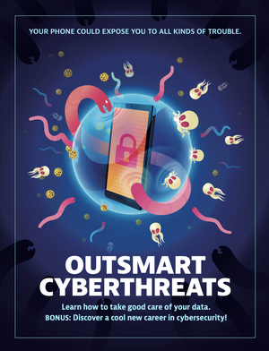 Outsmart Cyberthreats PDF - Traditional Book Layout View (2-page landscape)