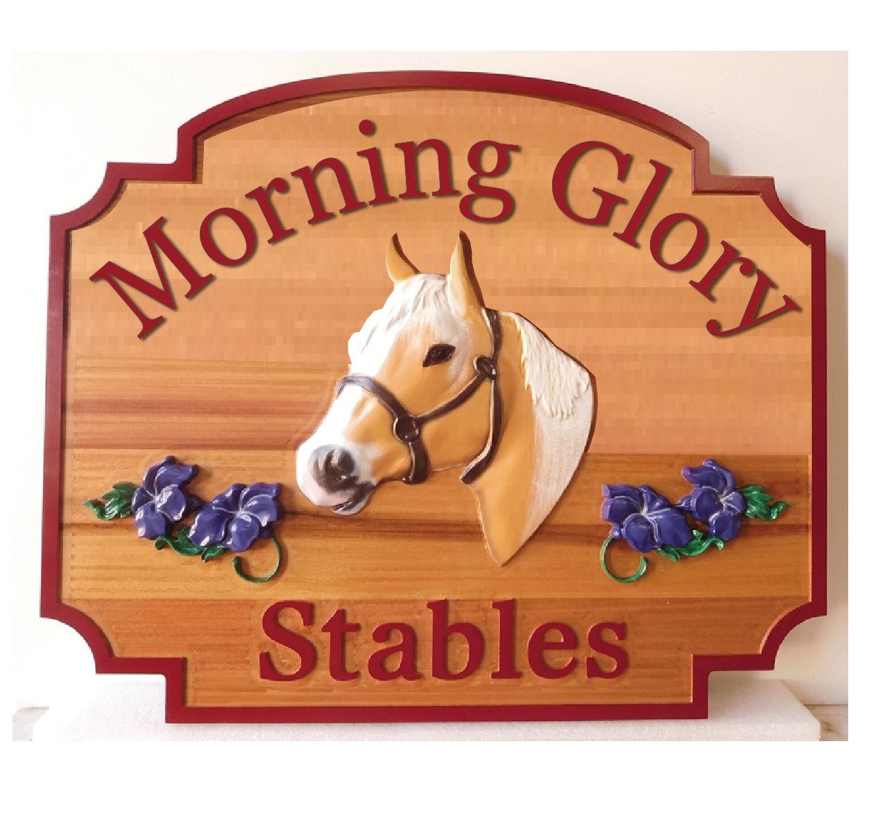 P25050 - Carved Cedar Wood Sign for Horse Stable