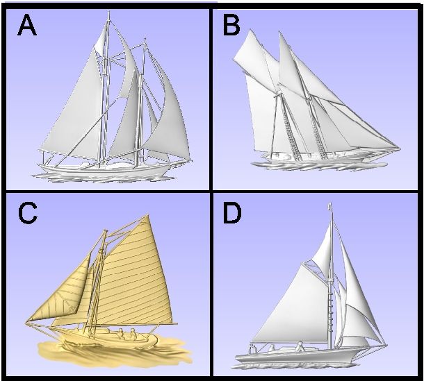 L22602 - 3-D Carved Schooners and Sloops
