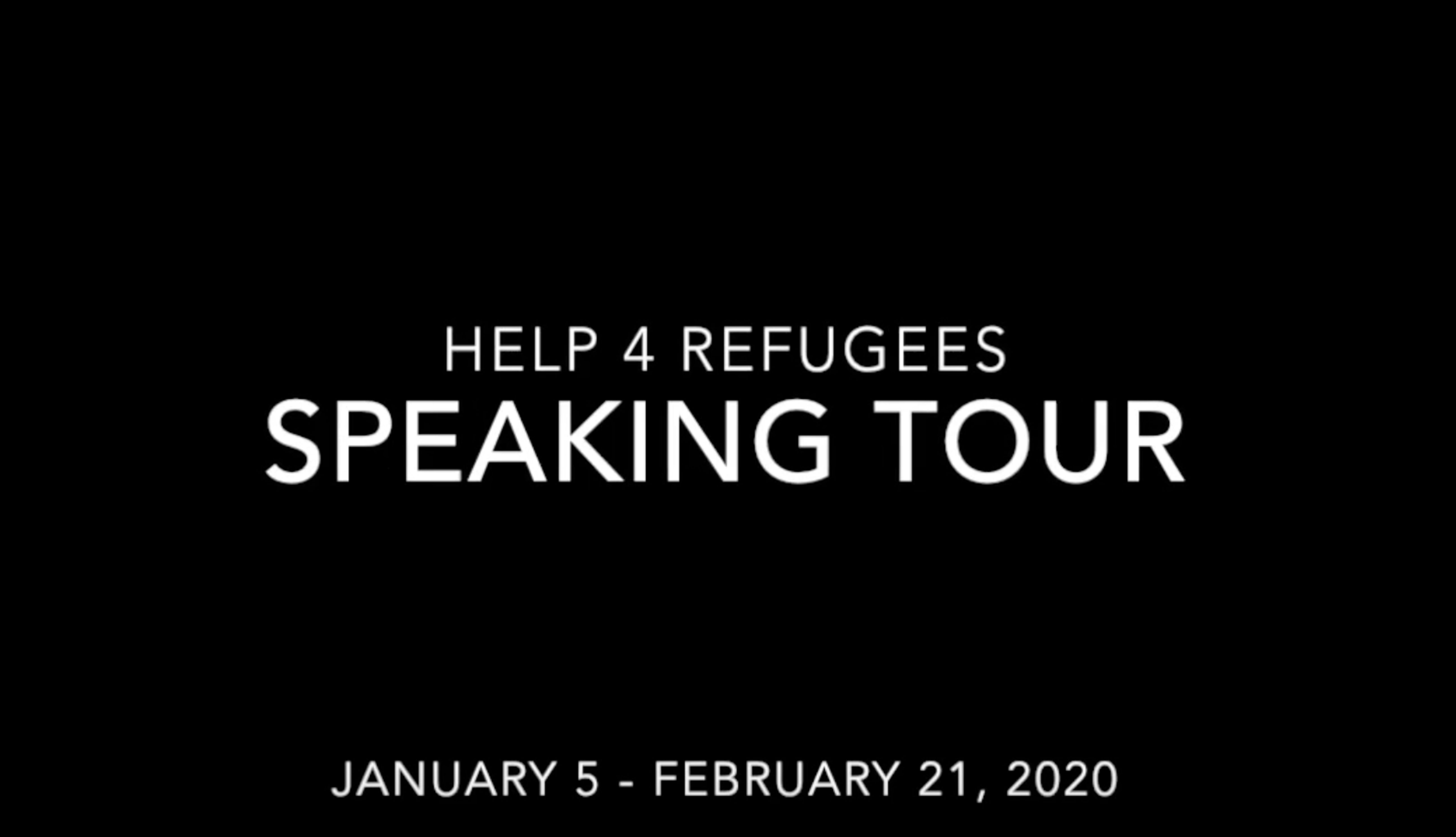 Help 4 Refugees Speaking Tour