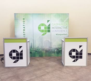 Tradeshow Podiums with Back Display