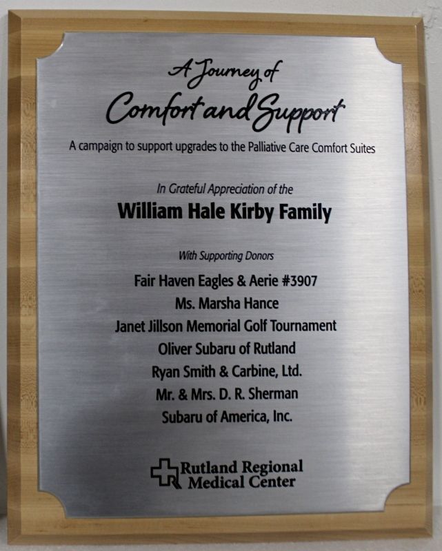 ZP-5012 - Carved Wall Plaque Honoring "William Hale Kirby Family"