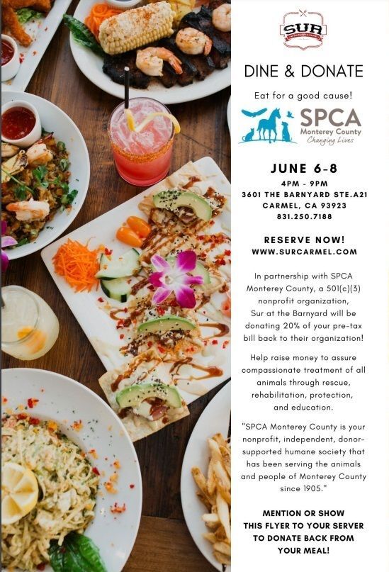 Sur restaurant Dine & Donate to benefit SPCA Monterey County