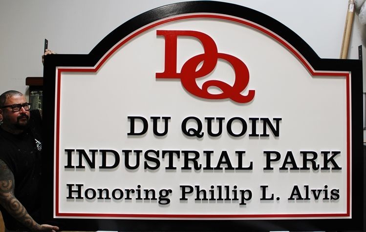 M5228- Carved 2,5-D  HDU "Du Quoin Industrial Park"   Sign