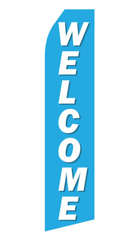 Blue Welcome Econo Stock Flag