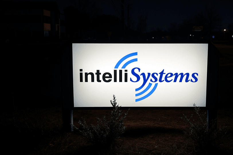 Lighted Sign at IntelliSystems in Augusta, GA