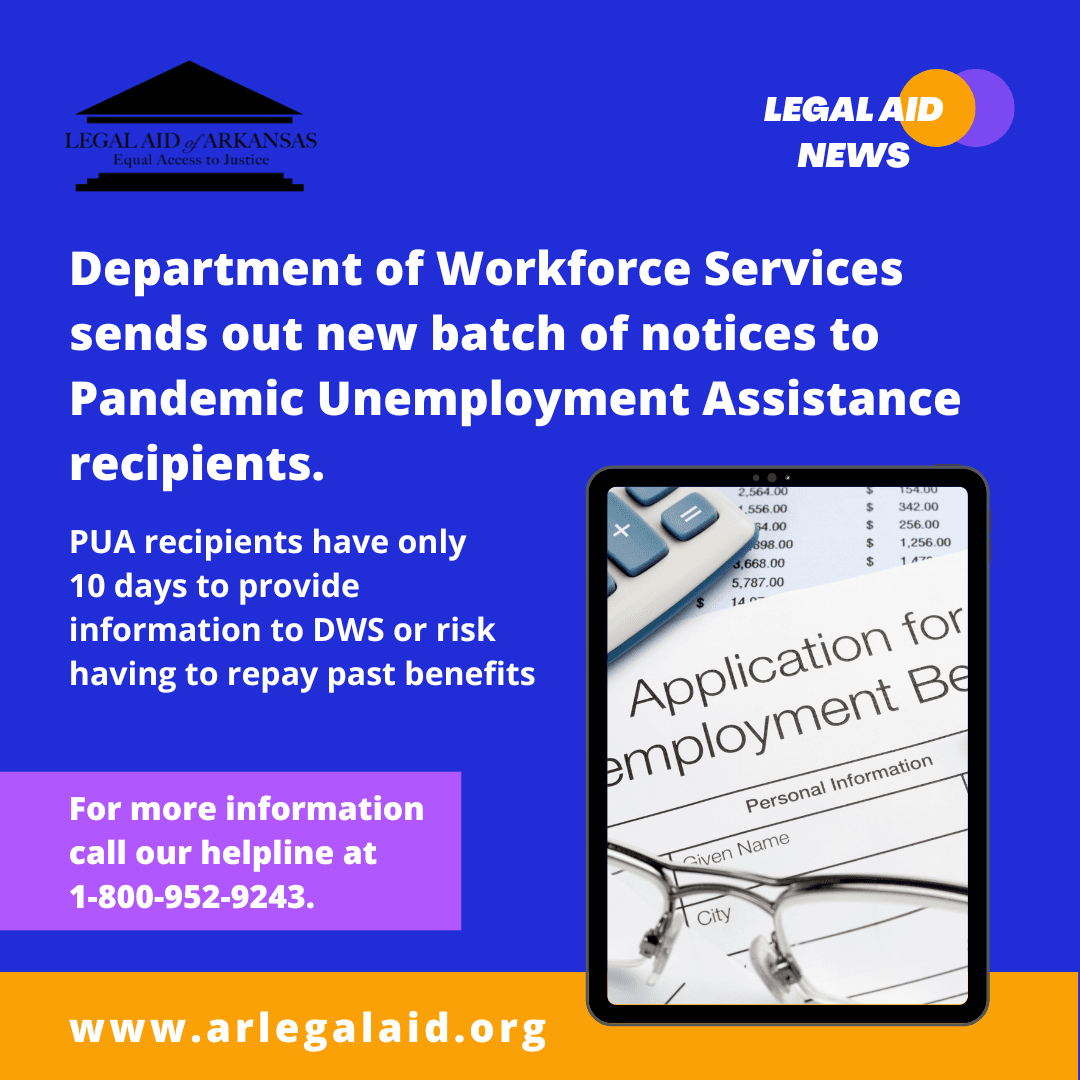 Department of Workforce Services sends out new batch of notices to Pandemic Unemployment Assistance recipients.