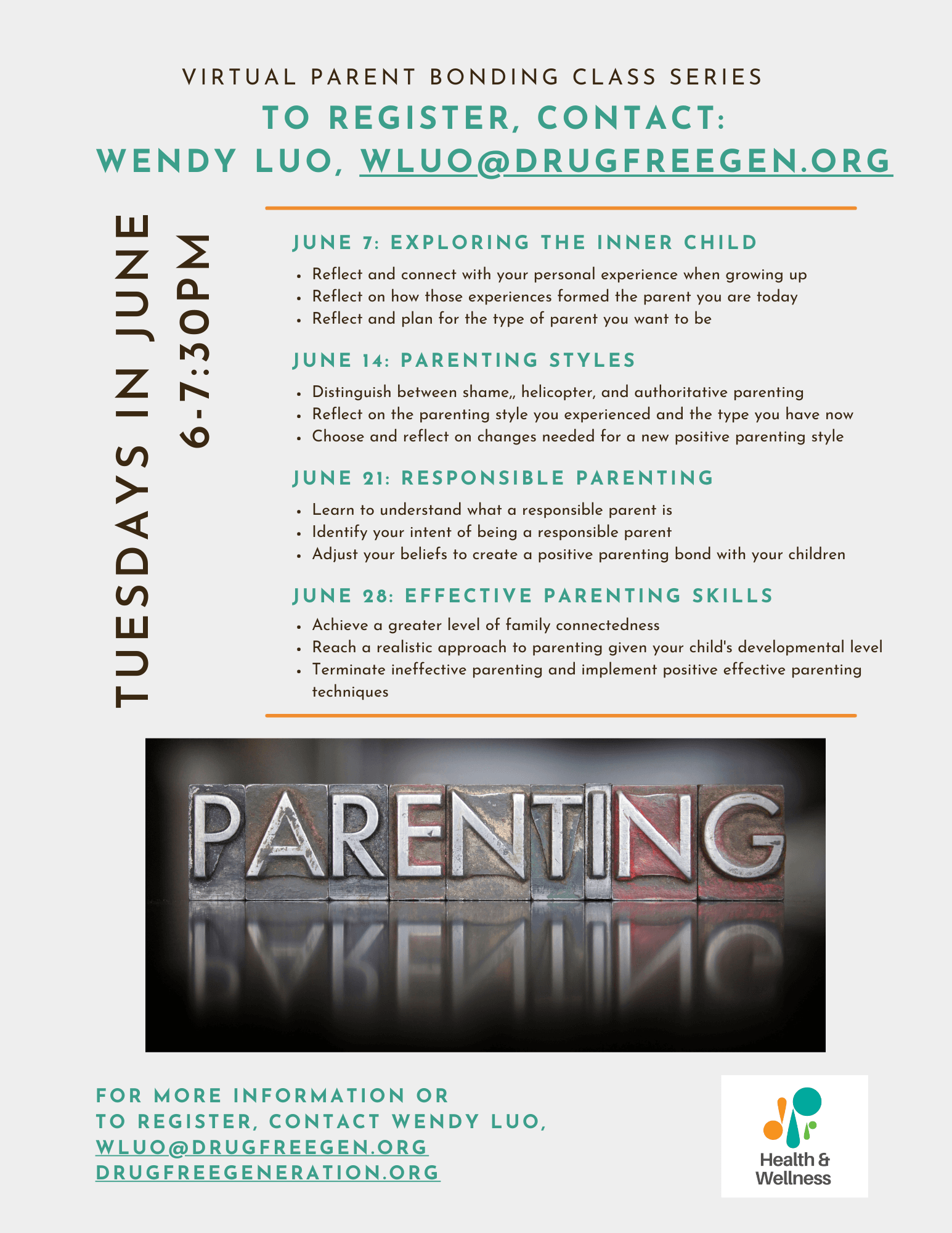 Free Parenting Classes in June