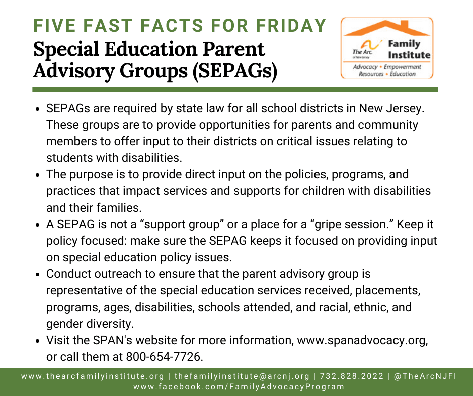 Special Education Parent Advisory Groups (SEPAGs)