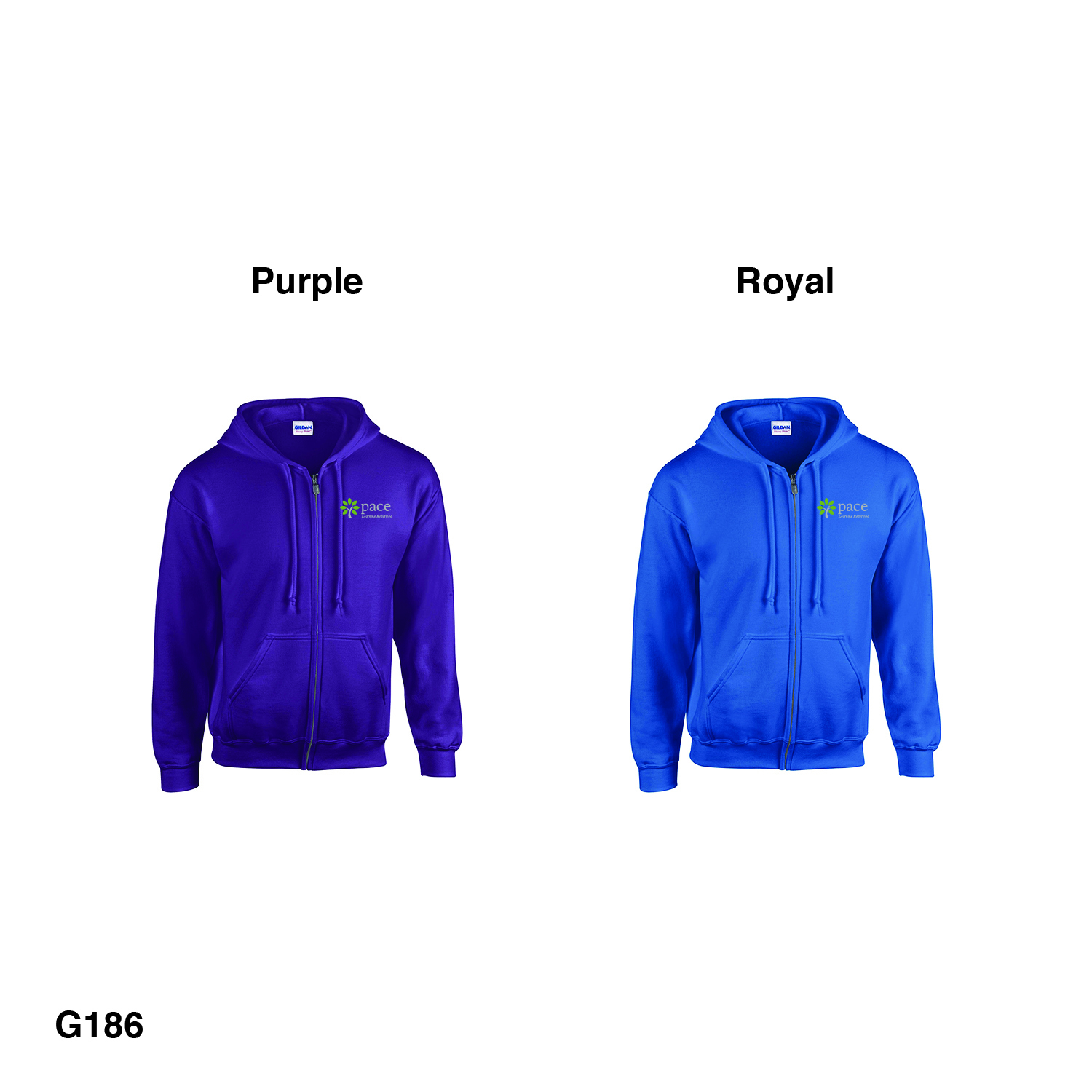 Gildan® - Heavy Blend™ Full-Zip Hooded Sweatshirt (Royal & Purple)