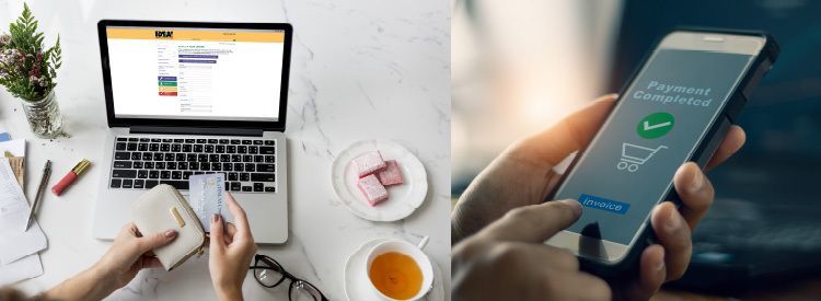 Woman ordering online printing services from her computer.