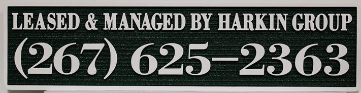 C12474 - Carved and Sandblasted  Property Management  Sign for the Harkin Group 