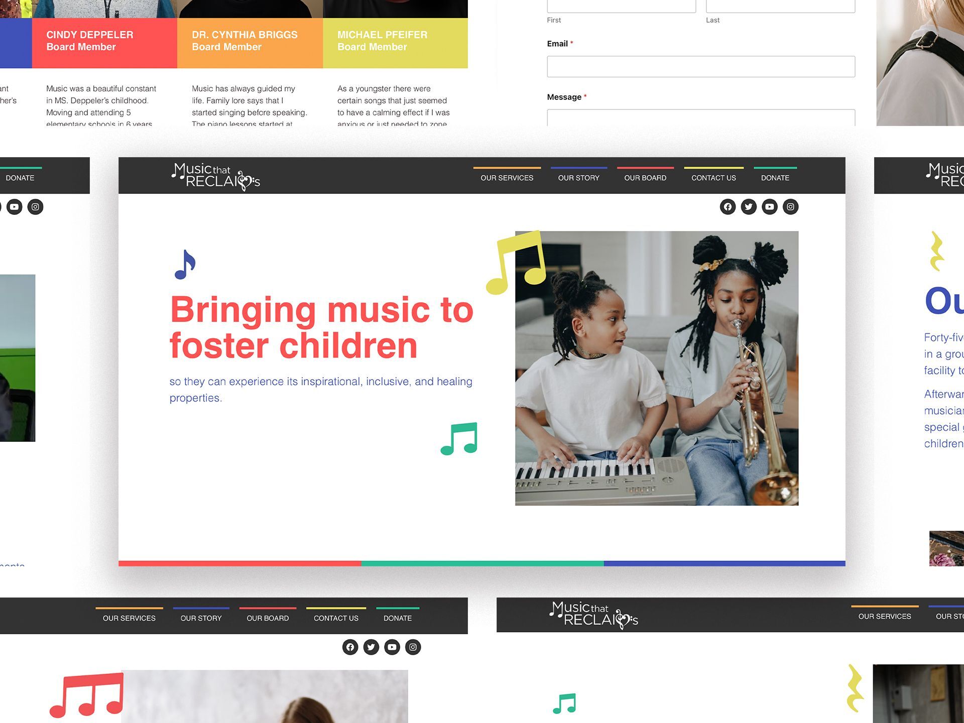 Music that Reclaims website shots