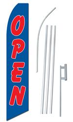 Open R/W/B Letters Swooper/Feather Flag + Pole + Ground Spike