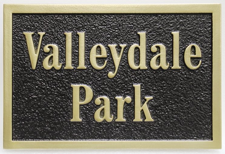 GA16540 - Carved and Sandblasted High-Density-Urethane (HDU) Entrance Sign for Valleydale Park.
