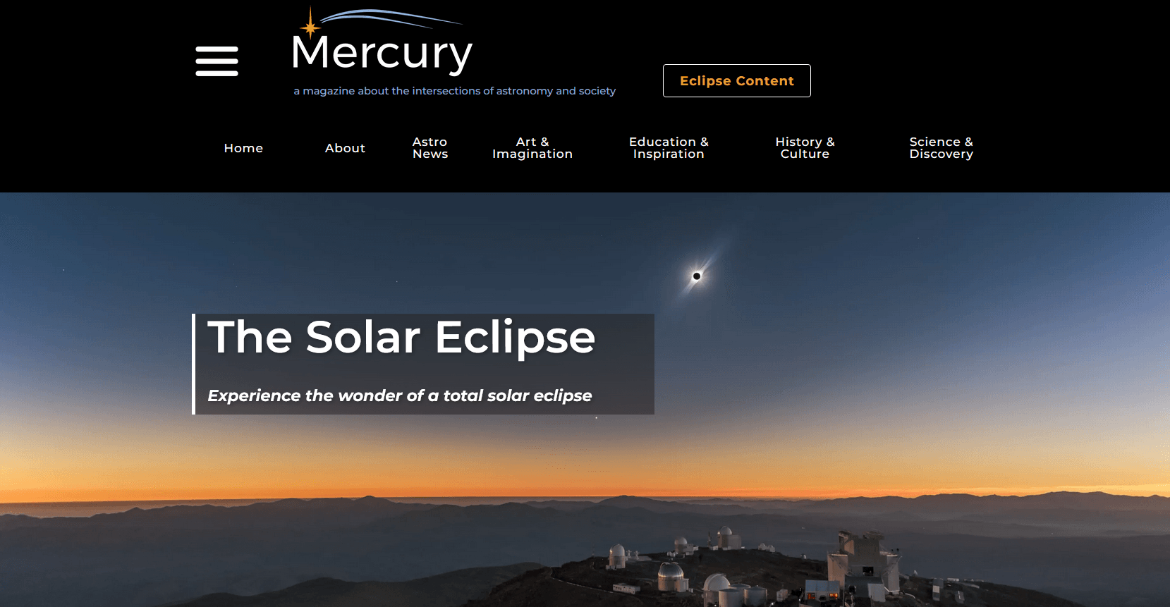 Mercury Magazine Celebrates Totality with Special 20% Subscription Savings through 4/15!