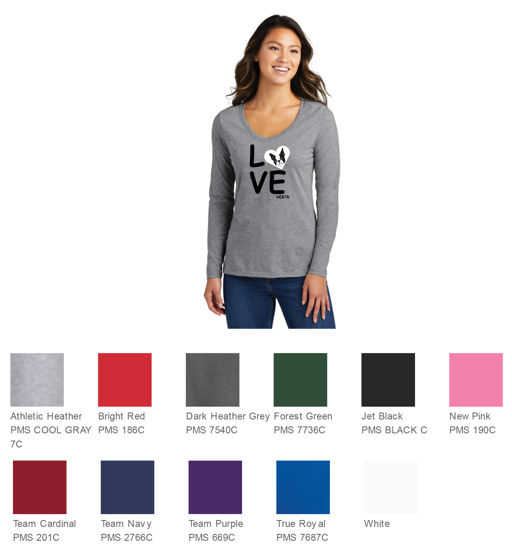Love Ladies Vneck Long Sleeve
