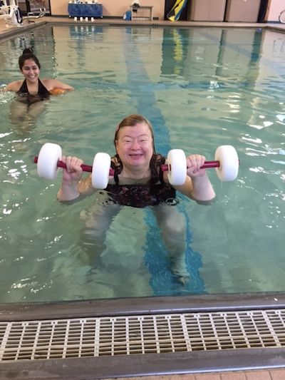 Visiting the pool at the Y