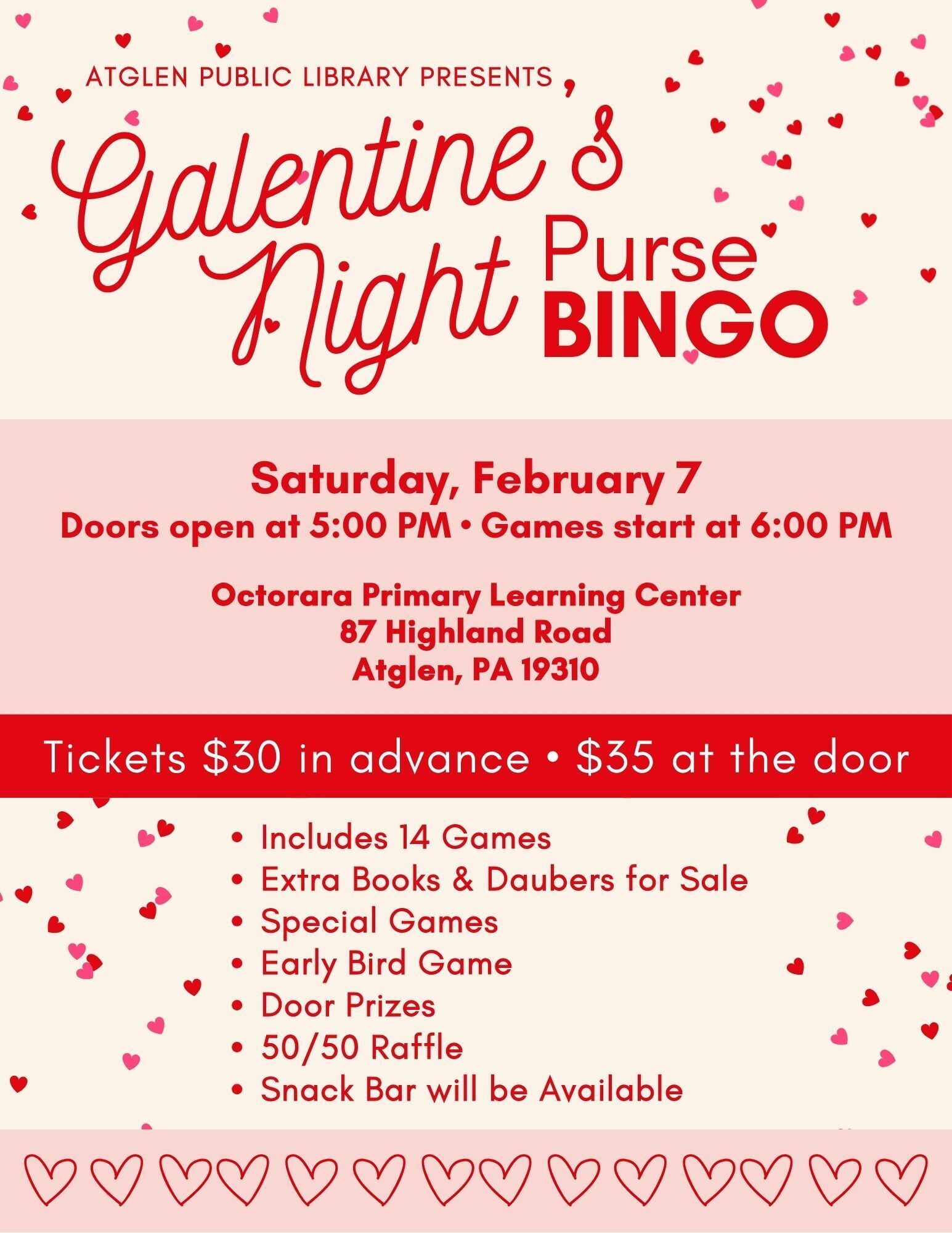 Designer Purse Bingo, November 1, 2025 at the Octorara Primary Learning Center