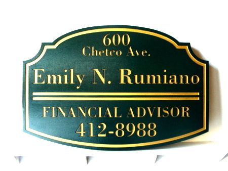 C12014 - Engraved Wooden Financial Advisor Plaque