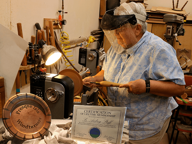 Sister Audrey Steff recognized for wood turning
