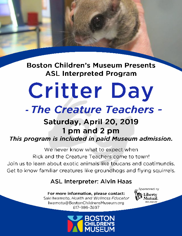 Critter Day ASL Interpreted Event At Boston Children's Museum