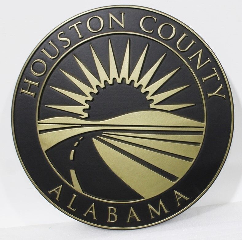 CP-1251 - Carved 3-D Bas-Relief Plaque for Houston County, Alabama