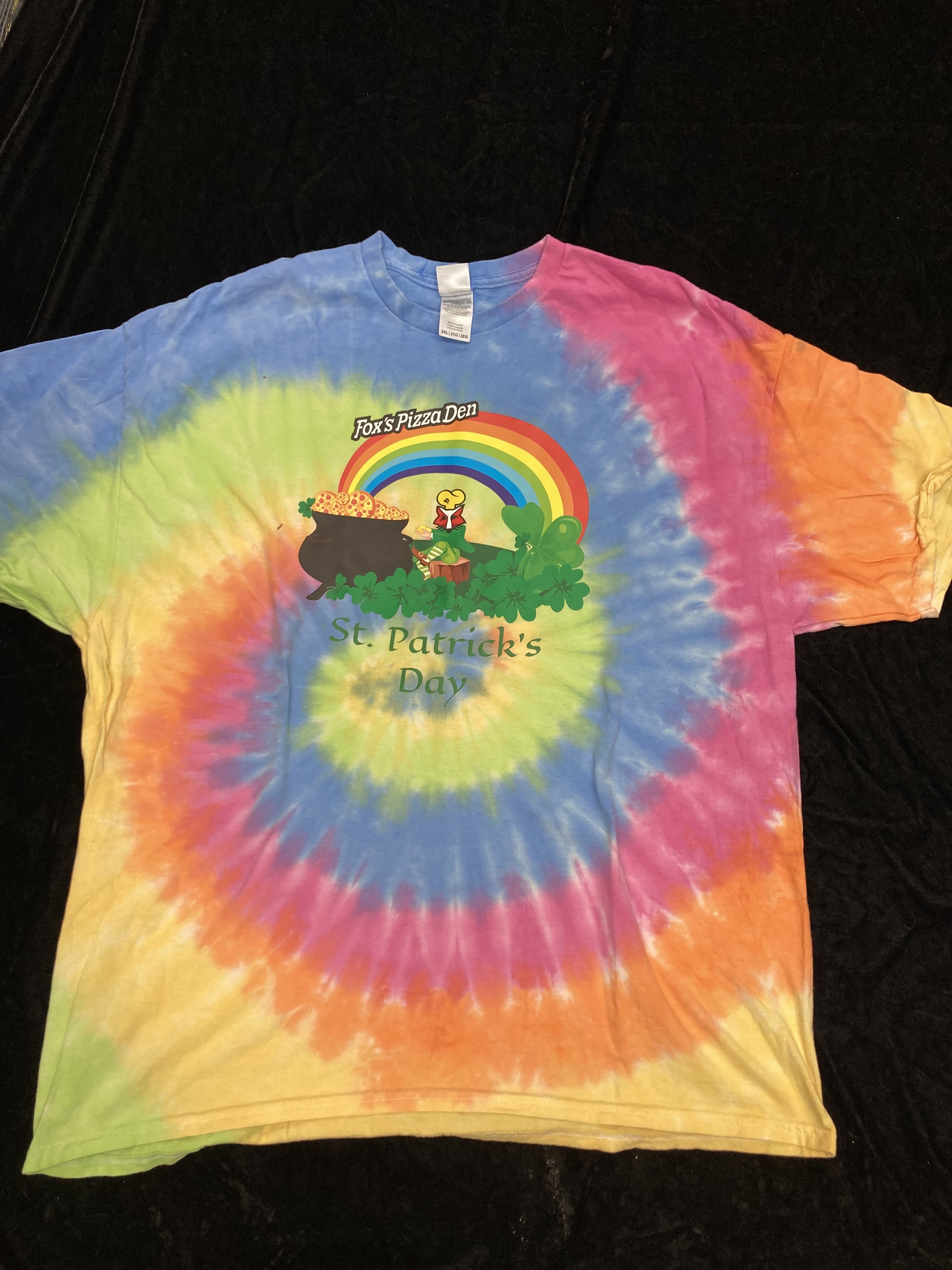 SALE 2025 St. Patrick's Day Logo - 2XL Rainbow Tie-Dye T-Shirt