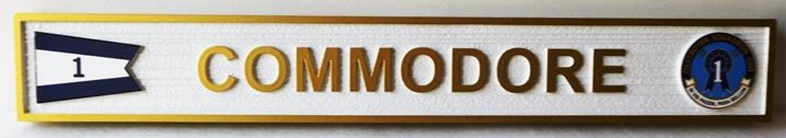 L22531 -  Carved and Sandblasted 2.5-D HDU Commodore Sign for a Yacht Club
