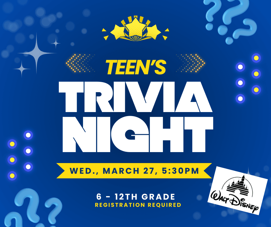 The words in bold print:  Teen's Trivia Night