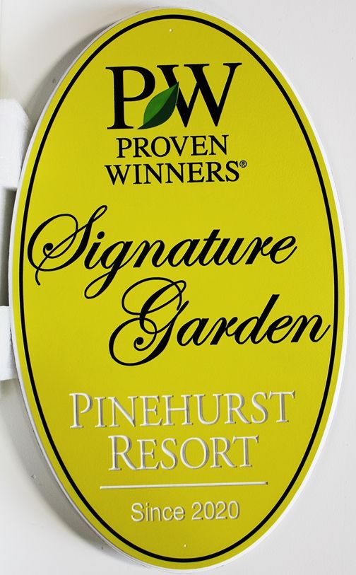 GA16487 -   Engraved  HDU  Sign was made for the Signature Garden at Pinehurst Resort