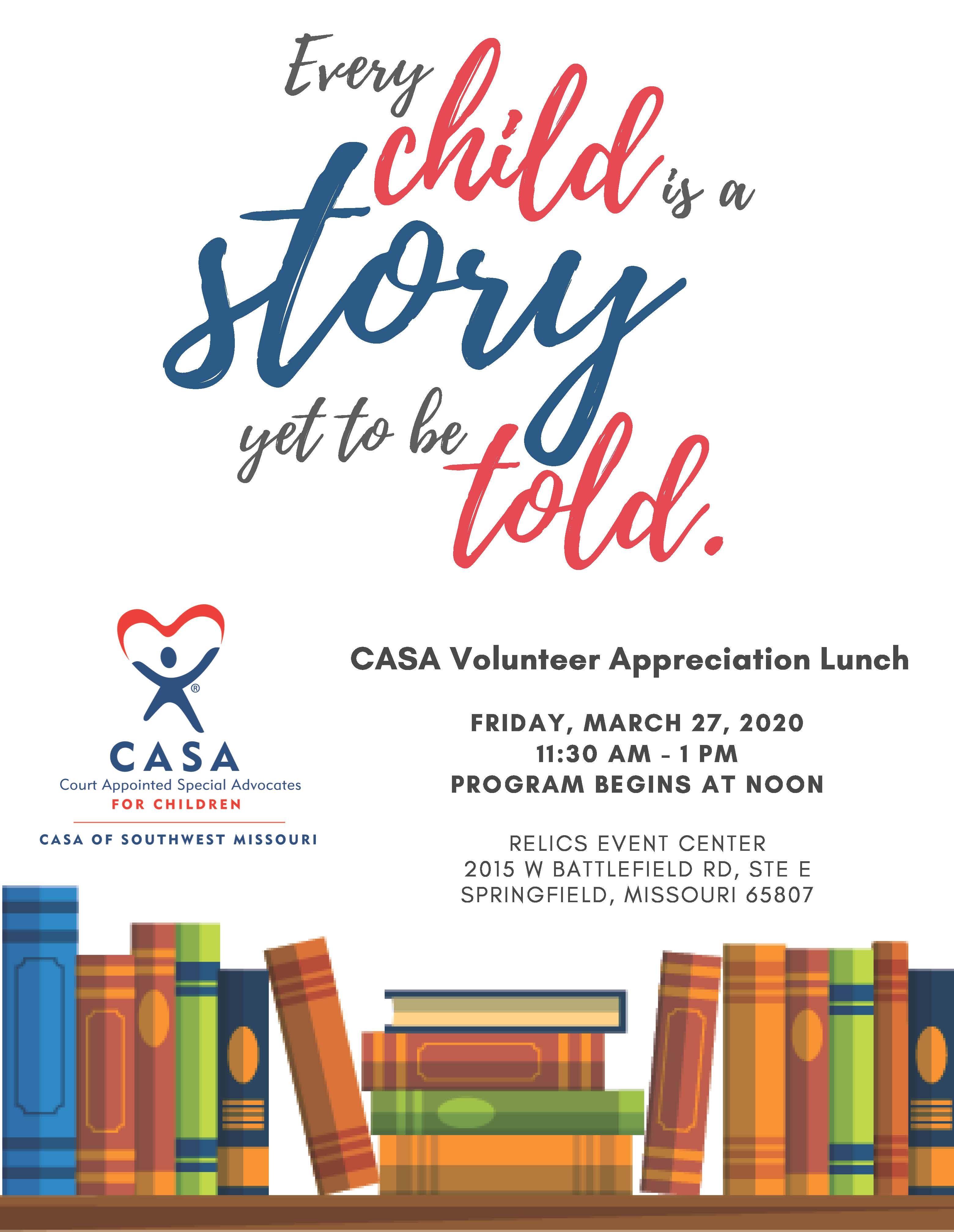 CANCELED - CASA Volunteer Appreciation Luncheon