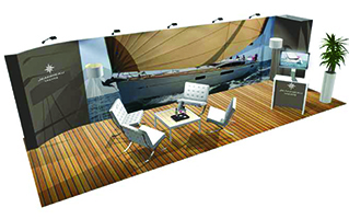 curved modular exhibit system design