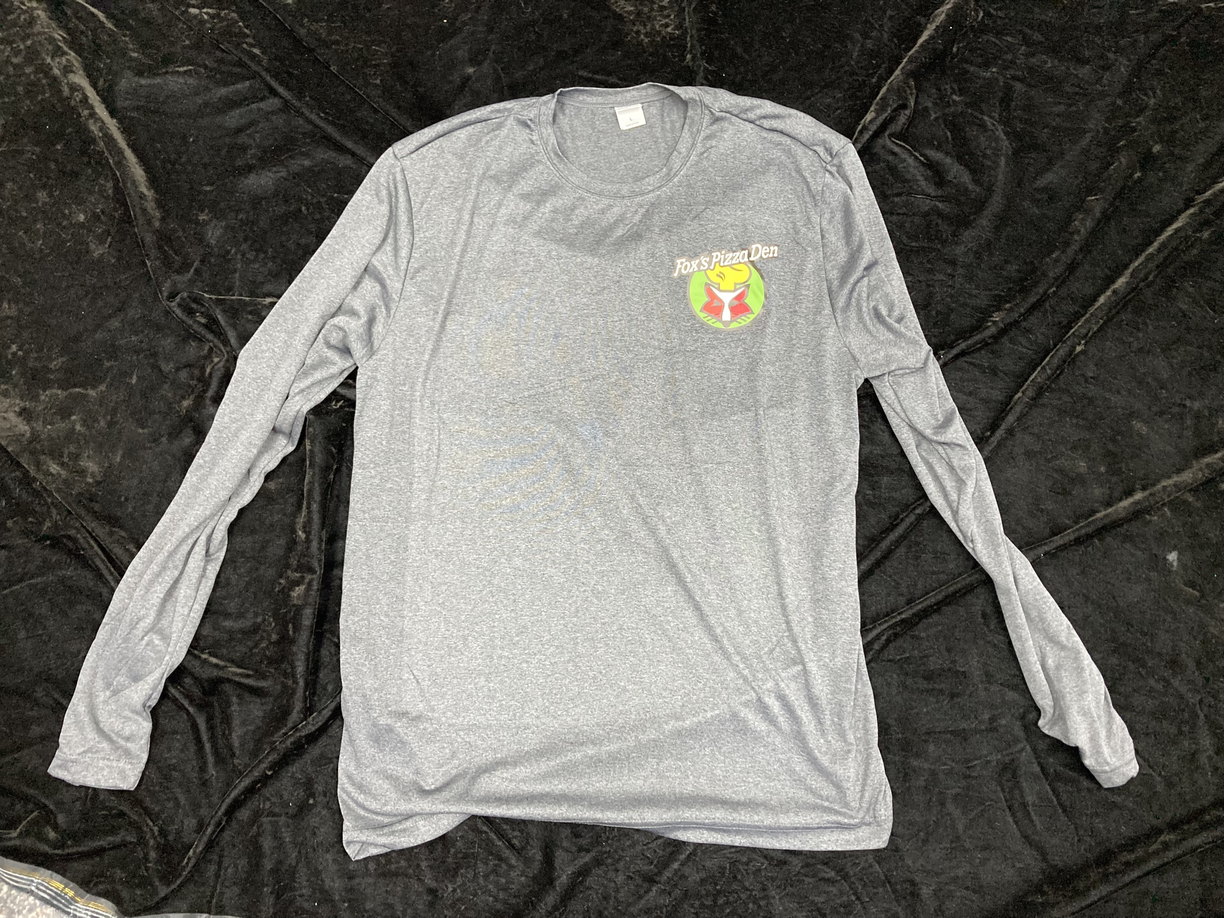 SALE Fox's Logo - Large Heather Grey Moisture-Wicking Long Sleeve