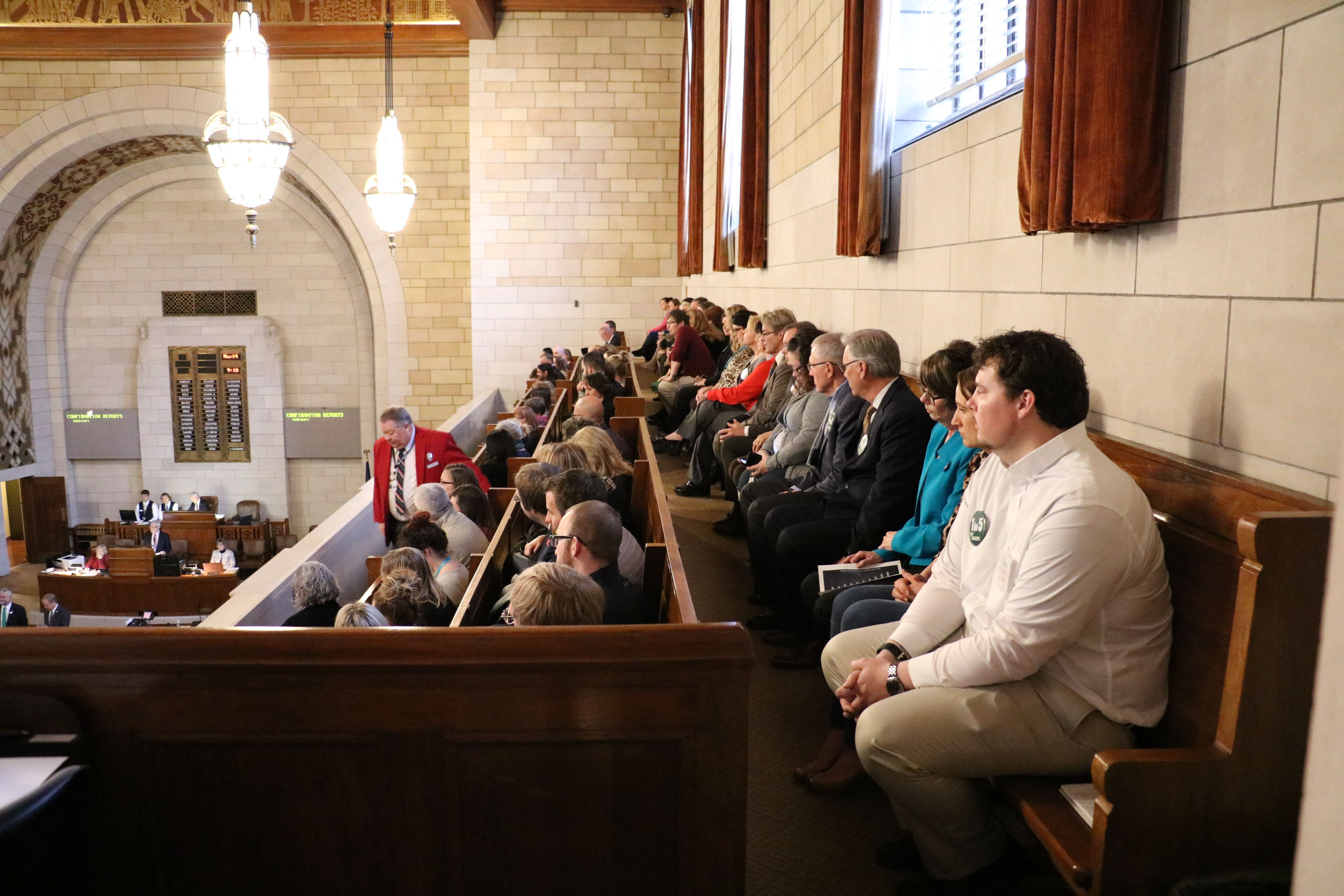 NABHO members seated in the balcony while the Legislature is in session.