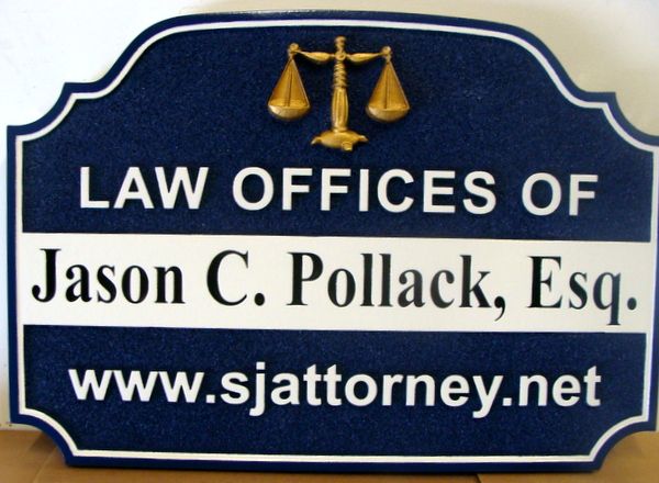 A10008A - Law Office Shingle with Gold Scales of Justice