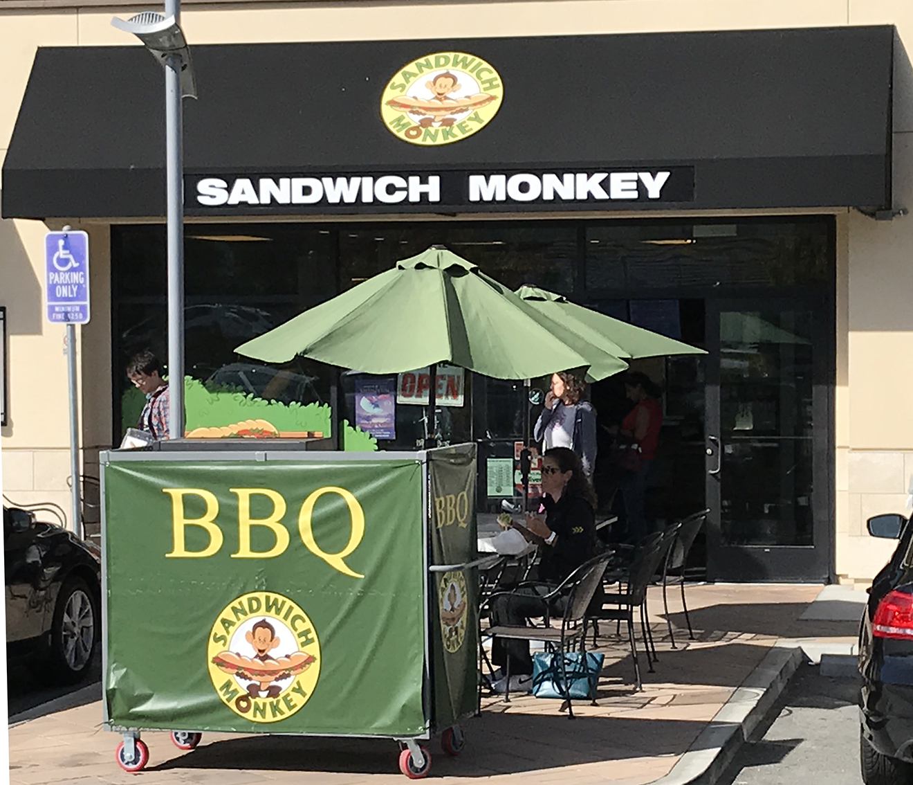 Awning with light box push thru letters