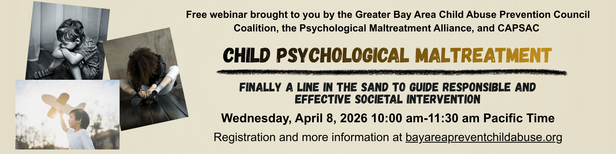Webinar announcement featuring photos of children