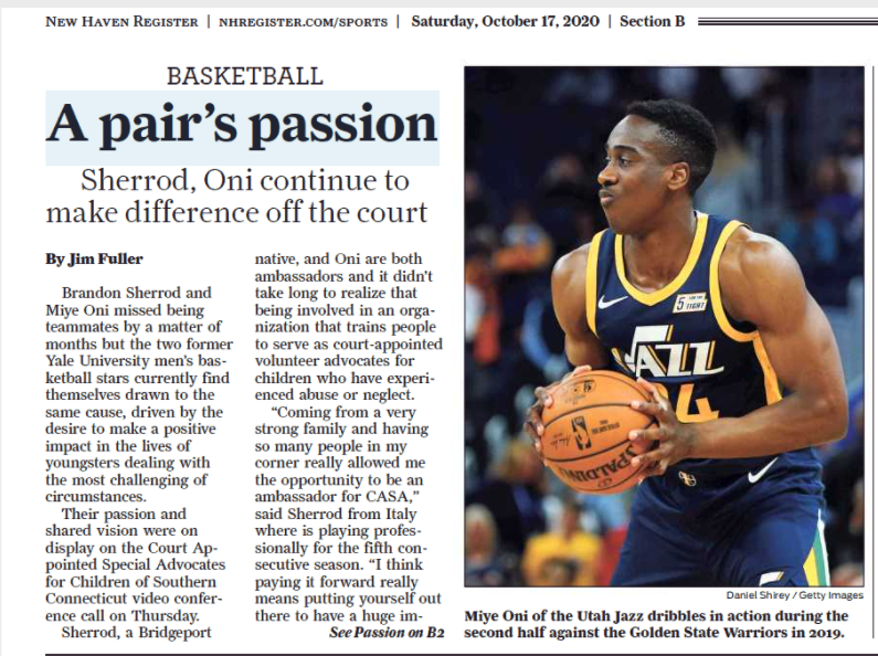 NBA Player Helps Utah Jazz Win—and CASA Programs Raise Awareness