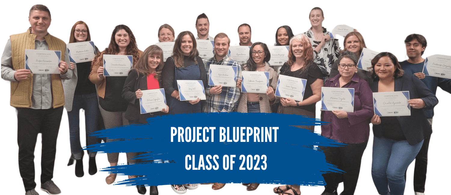 2022 group of project blueprint graduates pose smiling at camera